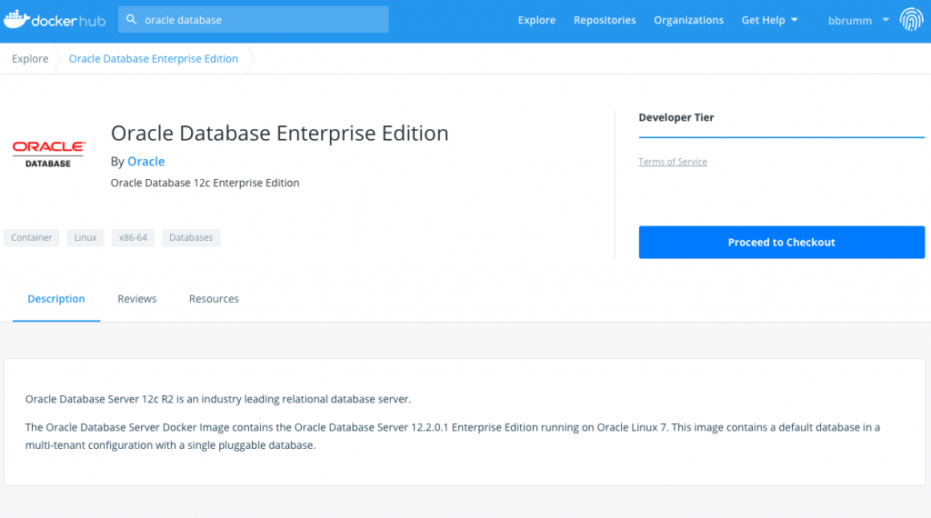 oracle docker page
