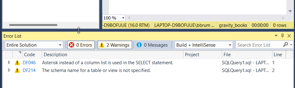 analyse output