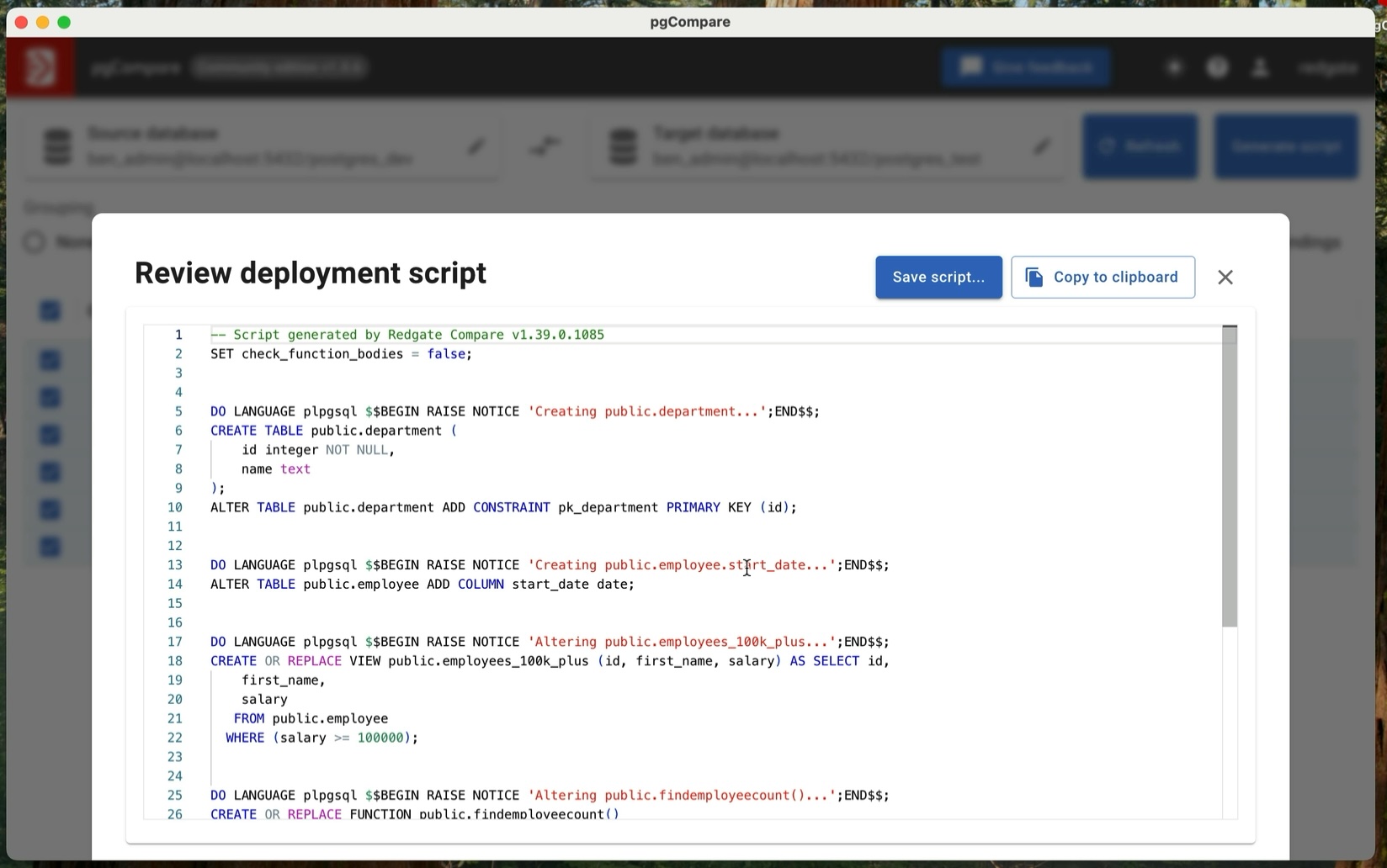 Generated Script