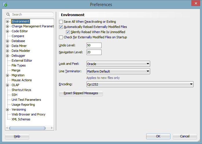 SQL Developer - Preferences