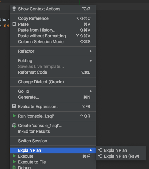 datagrip execution plan 2